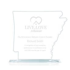 Employee Gifts - State Map  Arkansas Abstract / Misc Glass Award