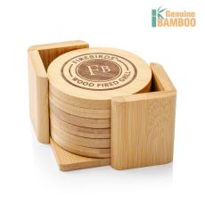 Employee Gifts - Yorkshire Bamboo Coasters Set - Round