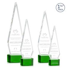 Employee Gifts - Springfield Green on Paragon Base Crystal Award