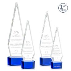 Employee Gifts - Springfield Blue on Paragon Base Crystal Award