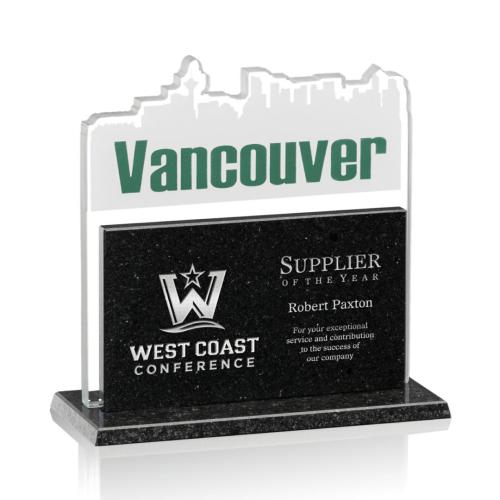 Corporate Awards - Glass Awards - Skyline Vancouver Abstract / Misc Crystal Award