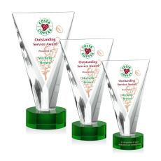 Employee Gifts - Mustico Full Color Green Abstract / Misc Crystal Award