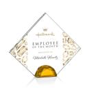 Deerfield Full Color Amber Diamond Crystal Award