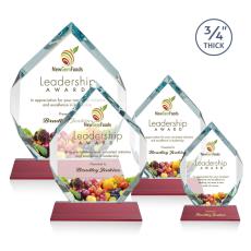 Employee Gifts - Royal Diamond Full Color Red on Newhaven Crystal Award