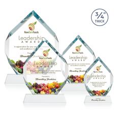 Employee Gifts - Royal Diamond Full Color White on Newhaven Crystal Award