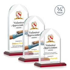 Employee Gifts - Blake Full Color Red Arch & Crescent Crystal Award