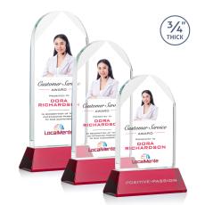 Employee Gifts - Blake Full Color Red on Newhaven Arch & Crescent Crystal Award