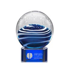 Employee Gifts - Tranquility Blue on Paragon Base Spheres Glass Award