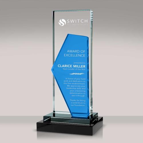 Intrepid Crystal Award F013B-9.5 | Colored Crystal