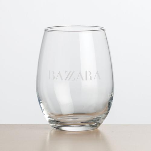 Corporate Recognition Gifts - Etched Barware - Wine Glasses - Stanford Stemless Wine - Deep Etch