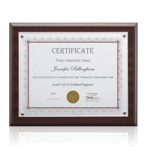 Corporate Awards - Certificate Frames - Merit - Walnut