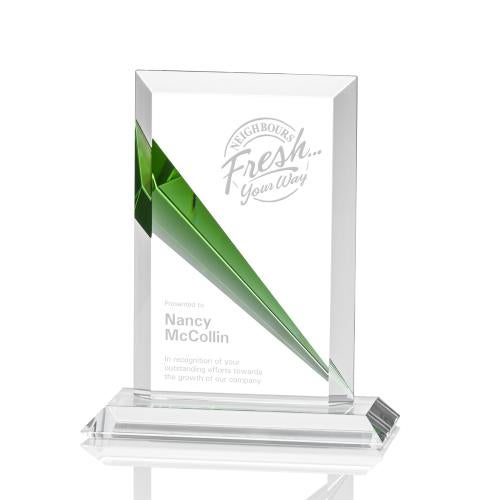 Corporate Awards - Crystal Awards - Colored Crystal - Flashpoint Rectangle Crystal Award