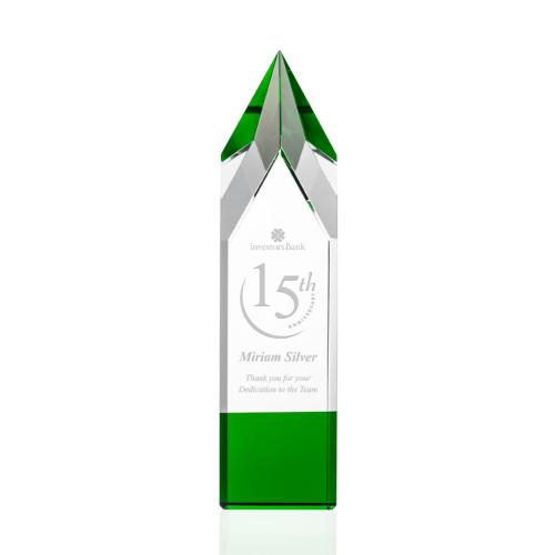 Corporate Awards - Crystal Awards - Crystal Pillar Awards - Coventry Green Obelisk Crystal Award