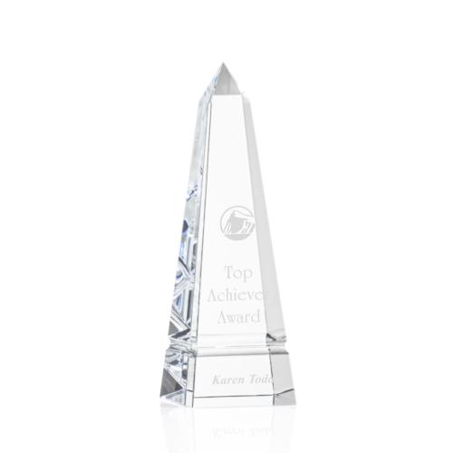 Corporate Awards - Crystal Awards - Crystal Pillar Awards - Groove Clear Obelisk Crystal Award