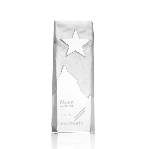 Corporate Awards - Crystal Awards - Crystal Star Awards - Stapleton Star Rectangle Crystal Award