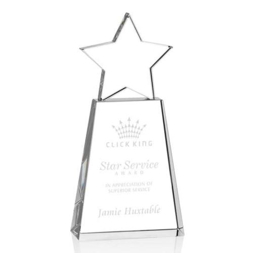 Corporate Awards - Crystal Awards - Crystal Star Awards - Pioneer Clear Star Crystal Award