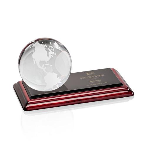 Corporate Awards - Budget Awards & Trophies - Globe Spheres on Albion™ Crystal Award