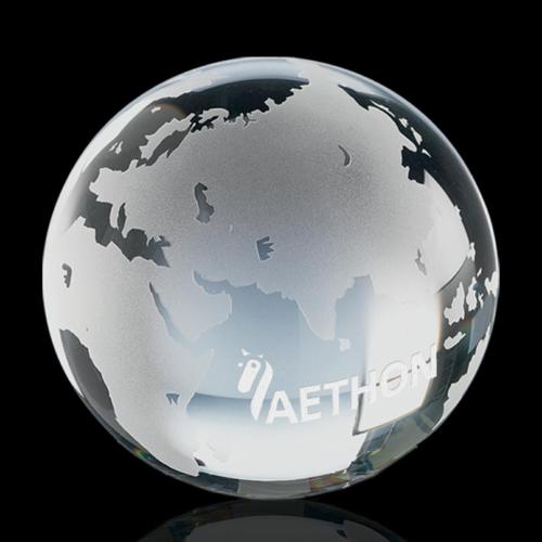 Corporate Awards - Sales Awards - Optical Globe Spheres Crystal Award