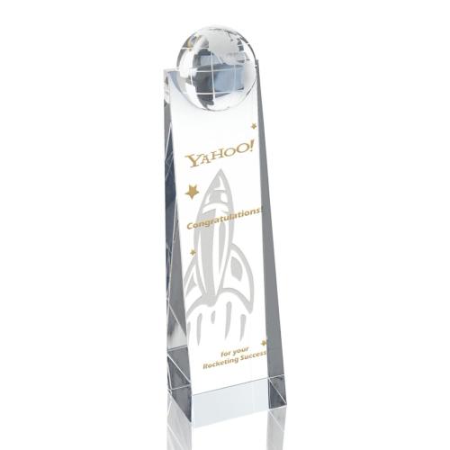 Corporate Awards - Crystal Awards - Crystal Pillar Awards - Globe Tower Obelisk Crystal Award