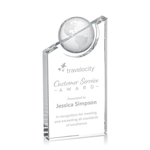 Corporate Awards - Glass Awards - Colored Glass Awards - Axis Globe Spheres Crystal Award