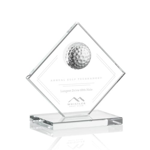 Corporate Awards - Award Shapes - Diamond Awards - Barrick Golf Clear Spheres Crystal Award