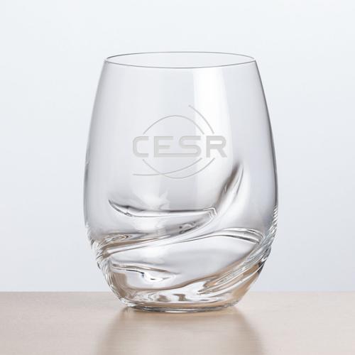 Corporate Recognition Gifts - Etched Barware - Wine Glasses - Bartolo Stemless Wine - Deep Etch