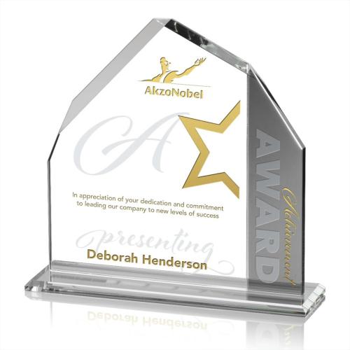 Corporate Awards - Glass Awards - Colored Glass Awards - Dartmoor Peak Crystal Award