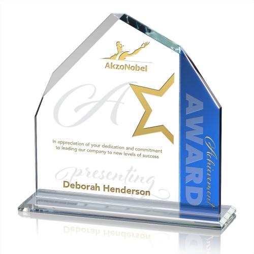 Corporate Awards - Glass Awards - Colored Glass Awards - Dartmoor Peak Crystal Award