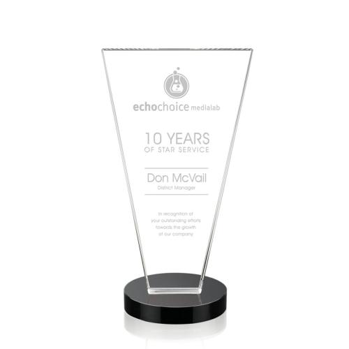 Corporate Awards - Crystal Awards - Burney Black Abstract / Misc Crystal Award