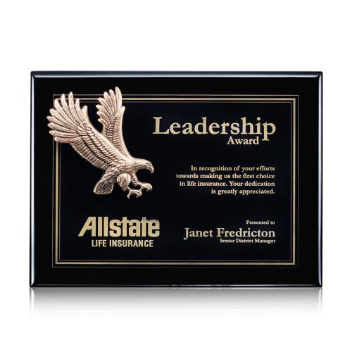 Corporate Awards - Award Plaques - Employee of the Month Plaque - Flying Eagle - Black (S)