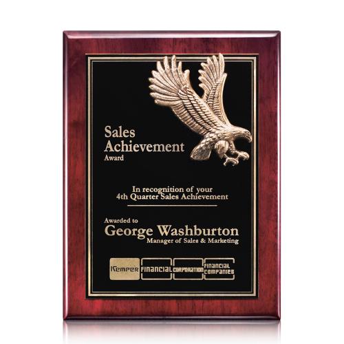 Corporate Awards - Award Plaques - Employee of the Month Plaque - Flying Eagle - Rosewood (S)