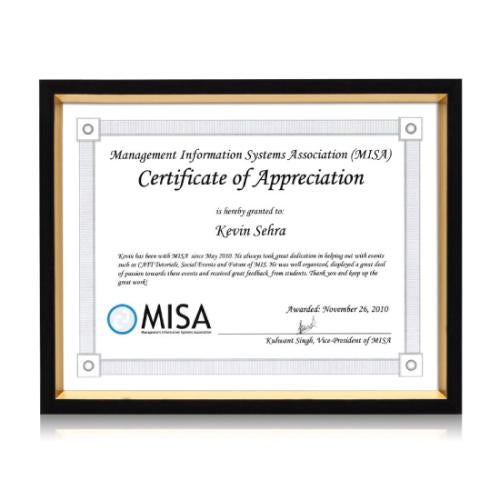 Corporate Awards - Certificate Frames - Gilda Certificate Frame 