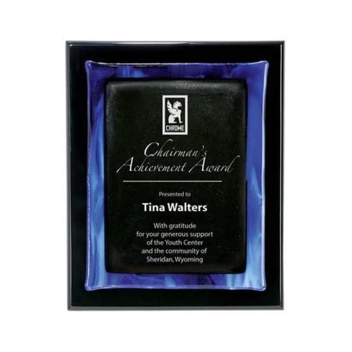 Corporate Awards - Modern Awards - Metallic Fusion Plaque - Black/Blue