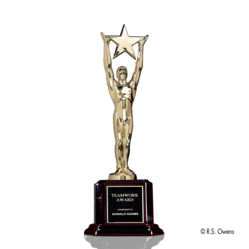 Corporate Awards - Modern Awards - Star Achievement Star on Rosewood Metal Award