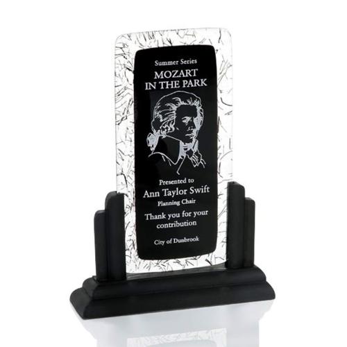 Corporate Awards - Modern Awards - Tuxedo Fusion Rectangle Glass Award