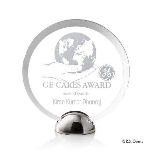 Corporate Awards - Budget Awards & Trophies - Discus Hemisphere Circle Acrylic Award