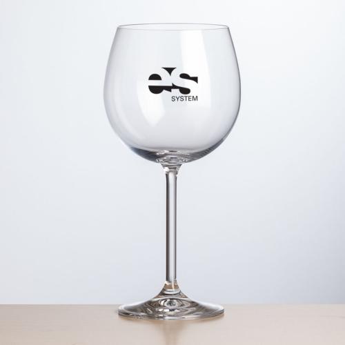 Corporate Recognition Gifts - Etched Barware - Wine Glasses - Woodbridge Burgundy Wine - Imprinted