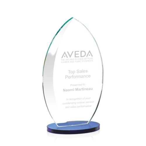 Corporate Awards - Glass Awards - Colored Glass Awards - Windermere Blue Crystal Award