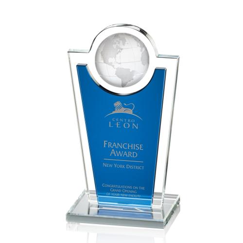 Corporate Awards - Crystal Awards - Colored Crystal - Fabiola Globe Abstract / Misc Crystal Award