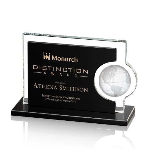 Corporate Awards - Crystal Awards - Colored Crystal - Calvina Globe Spheres Crystal Award