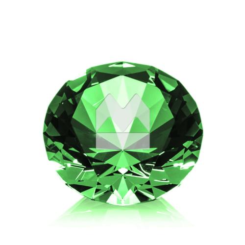 Corporate Awards - Crystal Awards - Crystal Paperweights - Optical Gemstone Emerald Crystal Award