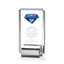 Elmira Gemstone Sapphire Rectangle Crystal Award
