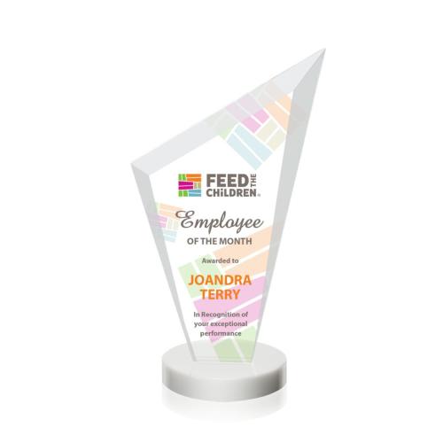 Corporate Awards - Sales Awards - Condor Full Color White Peak Crystal Award