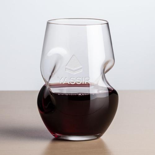 Corporate Recognition Gifts - Etched Barware - Wine Glasses - Tallandale Stemless Wine - Deep Etch