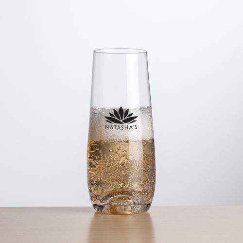 Corporate Recognition Gifts - Etched Barware - Edderton Stemless Flute - Imprinted