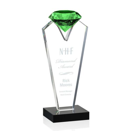 Corporate Awards - Award Shapes - Diamond Awards - Endeavour Emerald Crystal Award