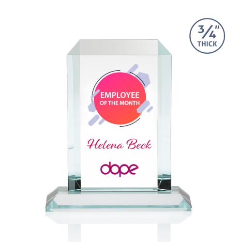 Corporate Awards - Full Color Awards - Dalton Full Color Starfire Rectangle Crystal Award