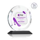 Gibralter Full Color Black Circle Crystal Award