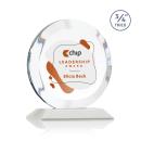 Gibralter Full Color White  Circle Crystal Award