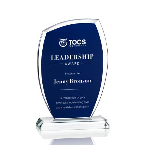 Corporate Awards - Crystal Awards - Colored Crystal - Nautilus Blue Abstract / Misc Crystal Award